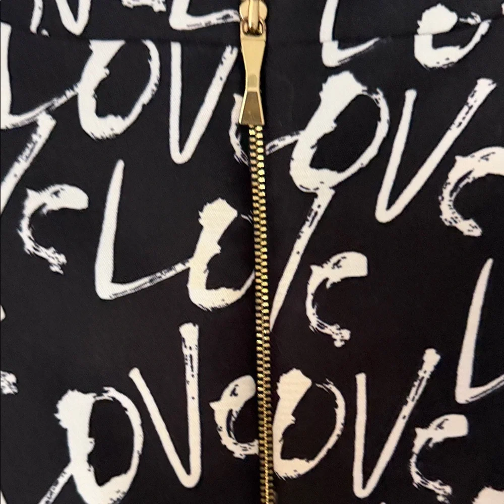 Kate Spade Mindy Black & White Love Graffiti Mini Dress - size 8